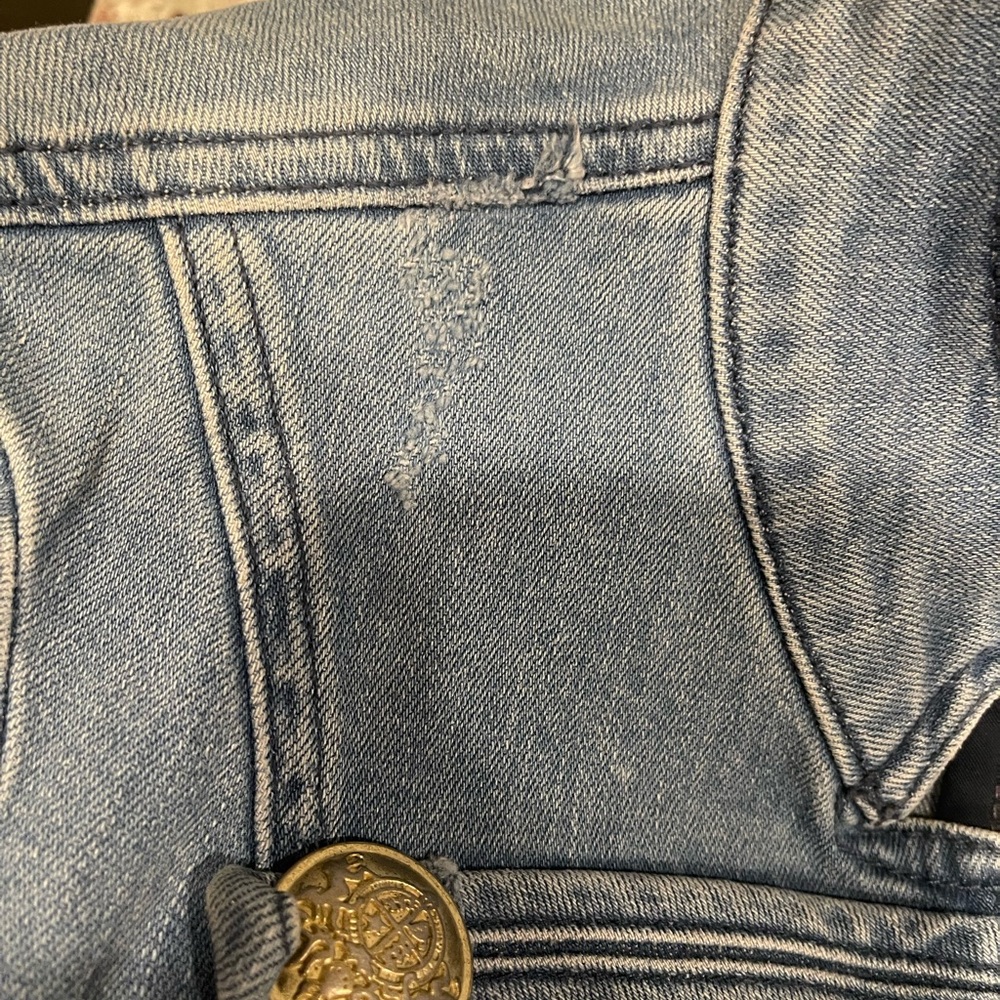 Free People Light Blue Military-Style Jean Jacket - Picture 12 of 14
